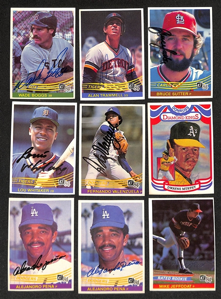 Lot of (270) Signed 1984 Donruss Baseball Cards w. John Stefero, Wade Boggs,  + more (JSA Auction Letter) 