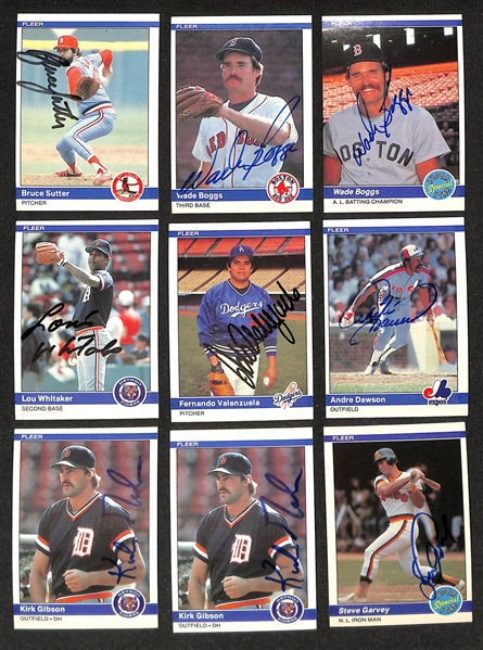 Lot of (350+) Signed 1984 Fleer Baseball Cards w. Bruce Sutter, (2) Wade Boggs,  + more (JSA Auction Letter) 