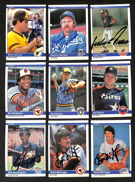 Lot of (350+) Signed 1984 Fleer Baseball Cards w. Bruce Sutter, (2) Wade Boggs,  + more (JSA Auction Letter) 