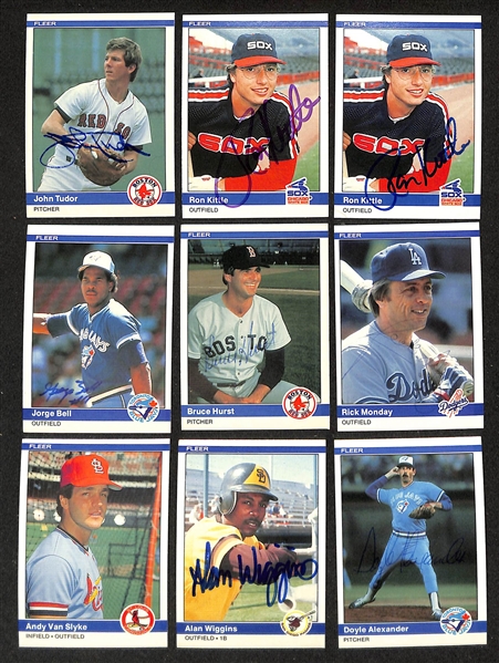 Lot of (350+) Signed 1984 Fleer Baseball Cards w. Bruce Sutter, (2) Wade Boggs,  + more (JSA Auction Letter) 