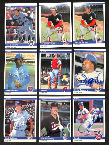 Lot of (350+) Signed 1984 Fleer Baseball Cards w. Bruce Sutter, (2) Wade Boggs,  + more (JSA Auction Letter) 