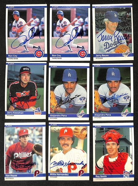 Lot of (350+) Signed 1984 Fleer Baseball Cards w. Bruce Sutter, (2) Wade Boggs,  + more (JSA Auction Letter) 