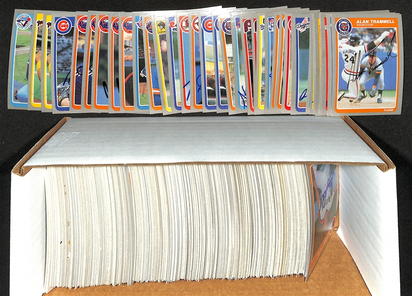 Lot of (480) Signed 1985 Fleer Baseball Cards w. Alan Trammell, Paul Molitor, Andre Dawson, Joe Carter + more (JSA Auction Letter) 