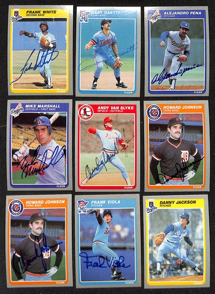 Lot of (480) Signed 1985 Fleer Baseball Cards w. Alan Trammell, Paul Molitor, Andre Dawson, Joe Carter + more (JSA Auction Letter) 