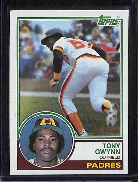 (3) Tony Gwynn Signed 1983 Rookie Cards w. Fleer, Donruss, and Topps (JSA Auction Letter)
