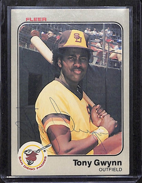 (3) Tony Gwynn Signed 1983 Rookie Cards w. Fleer, Donruss, and Topps (JSA Auction Letter)