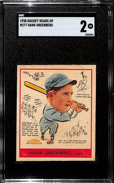 1938 Goudey Heads Up Hank Greenberg SGC 2