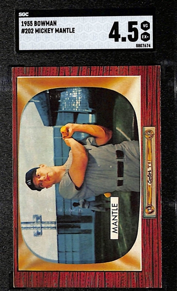 1955 Bowman Mickey Mantle #202 Graded SGC 4.5