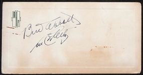 RARE Dual-Signed Abbott & Costello Index Card - Signed by Lou Costello (d. 1959) and Bud Abbott (d. 1974) - JSA Auction Letter