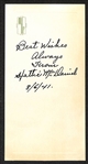 Rare Hattie McDaniel (d. 1952) Signed Index Card (Dated 8/5/1941) - Mammy From Gone With the Wind (First African American to Win an Oscar) - JSA Auction Letter