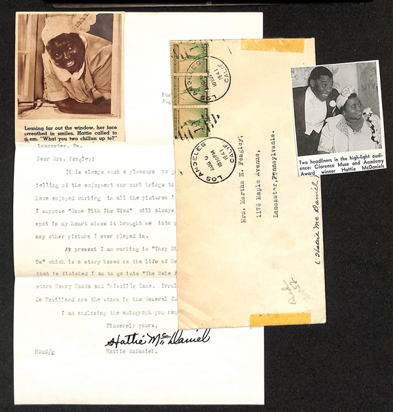 Hattie McDaniel (d. 1952) Signed Letter (Mammy from Gone With the Wind) - Includes Original Mailing Envelope (JSA Auction Letter)