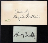 Rare Singer/Actor Autographs - Douglas McPhail (d. 1944 of Suicide) & Henry Armetta (d. 1945 During Show) (JSA Auction Letter)
