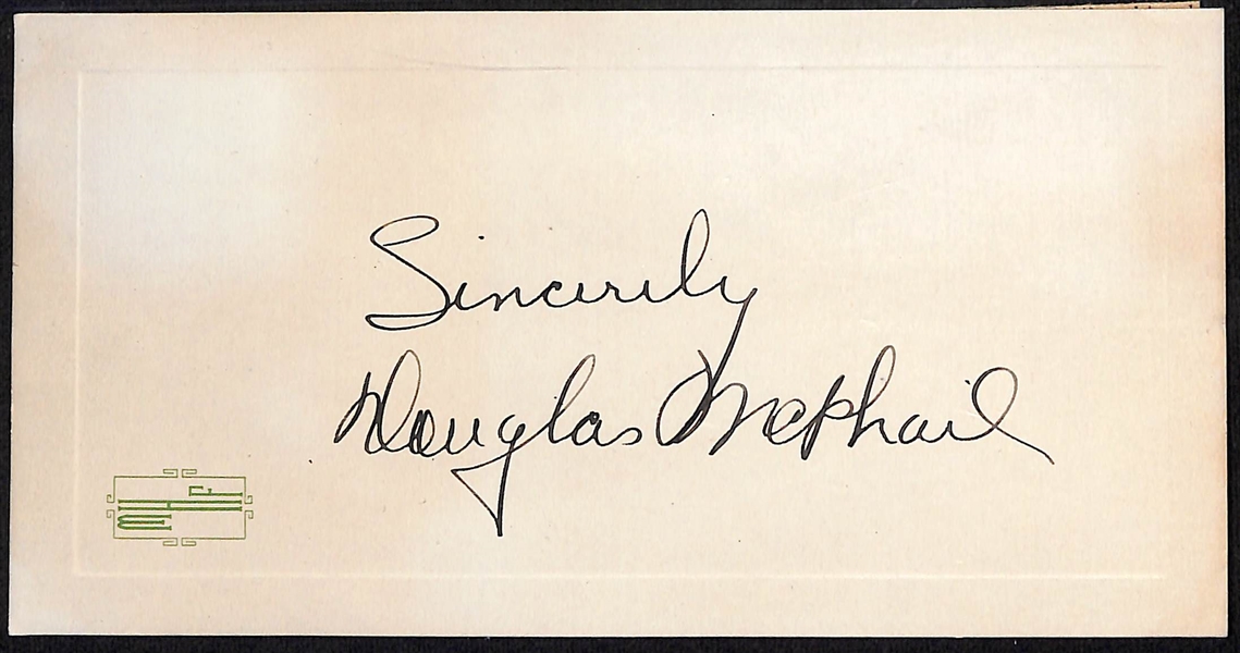 Rare Singer/Actor Autographs - Douglas McPhail (d. 1944 of Suicide) & Henry Armetta (d. 1945 During Show) (JSA Auction Letter)