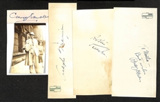 Vintage Entertainer Autographs w. George Sanders (Mr. Freeze in 1966 Batman, Jungle Book), Adolphe Menjou, Arthur Treacher (Mary Poppins, Merv Griffin), Buddy Ebsen (Jed Clampett in Beverly...