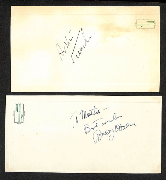 Vintage Entertainer Autographs w. George Sanders (Mr. Freeze in 1966 Batman, Jungle Book), Adolphe Menjou, Arthur Treacher (Mary Poppins, Merv Griffin), Buddy Ebsen (Jed Clampett in Beverly...