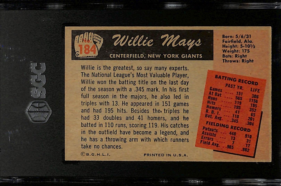 1955 Bowman Willie Mays #184 Graded SGC 6