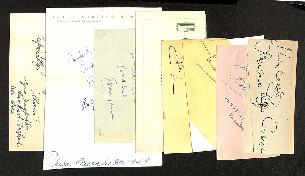 Vintage Autograph Lot w. Laura Hope Crews (d. 1942, Aunt Pittypat in Gone with the Wind), Kate Smith (d. 1986, "God Bless America" Fame), Maureen OSullivan (d. 1998, Jane in Tarzan), Elsa...