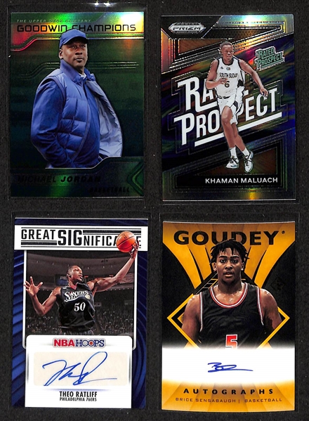 Lot of (44) Various Basketball Cards inc. 2024 Prizm Draft Picks Angel Reese Stained Glass RC & 2024 Prizm Draft Picks Jared McCain RC Snakeskin Campus Legend