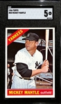 1966 Topps Mickey Mantle #50 Graded SGC 5 (EX)