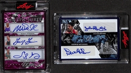 Lot of (2) 2024 Leaf Decadence Basketball Autographed Cards - "The Epic Three" Triple Autograph W. Magic Johnson, George Gervin, Sidney Moncrief #1/3 & Julius Erving George McGinnis Dual Autograph...