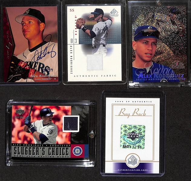 Lot of (10) Baseball Cards w. (5) Alex Rodriguez, Ivan Rodriguez, Kris Bryant, Robin Roberts, and Andruw Jones