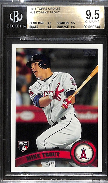 2011 Topps Update Mike Trout Rookie Card BGS 9.5