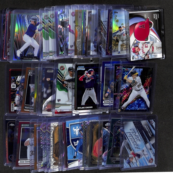 Lot of (500+) Mostly Baseball Cards inc. 2024 Topps Clayton Kershaw Home Field Advantage, 2024 Topps Chrome Mike Trout Logofractor Purple (#/250), +