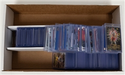 Lot of (250+) Football Cards inc. 2024 Score Patrick Mahomes Showtime (Case Hit), 2024 Elite Ladd McConkey Rookie Blue (#/99), 2024 Gold Standard JaLynn Polk Rookie (#/10), +