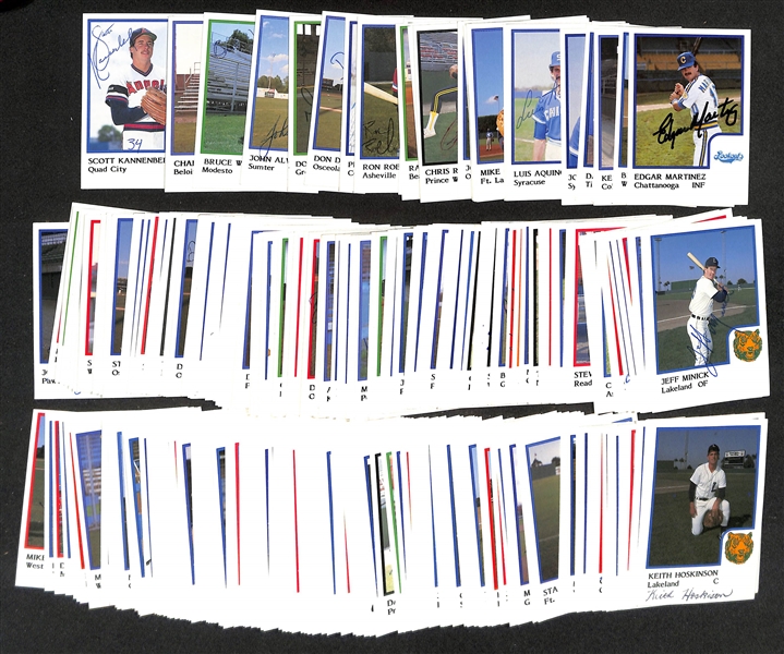 Lot of (270) Signed 1986 Pro Set Minor League Pre Rookie Cards w. Edgar Martinez, Brady Anderson, Ken Caminiti, Tom Greene, David Magadan + more. (JSA Auction Letter)