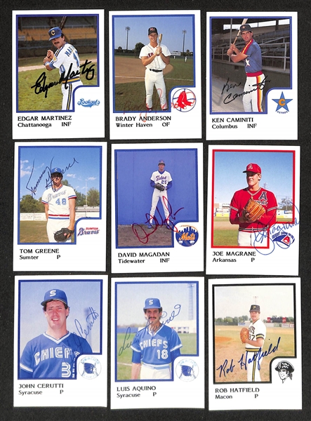 Lot of (270) Signed 1986 Pro Set Minor League Pre Rookie Cards w. Edgar Martinez, Brady Anderson, Ken Caminiti, Tom Greene, David Magadan + more. (JSA Auction Letter)