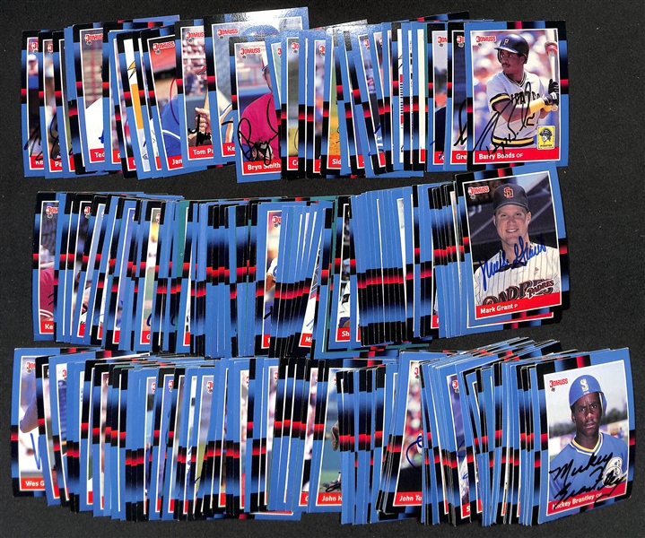 Lot of (185+) Signed 1988 Donruss Baseball Cards w. Barry Bonds, Greg Maddux, (2) Tom Glavine, + More (JSA Auction Letter) 