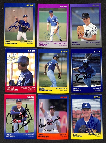 Lot of (225+) Signed 1989 Star Minor League Rookie Baseball Cards inc. Tino Martinez, Jeff Conine, Mark Leiter, Gerald Williams, + (JSA Auction Letter)