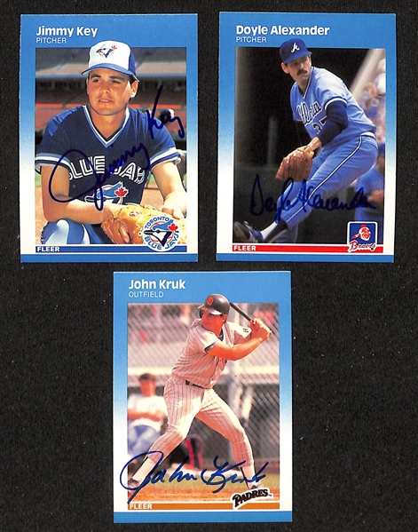 Lot of (95+) Signed 1987 Fleer Baseball Cards inc. Tony Gwynn, Alan Trammell, Dennis Eckersley, (2) Fernando Valenzuela, + (JSA Auction Letter)