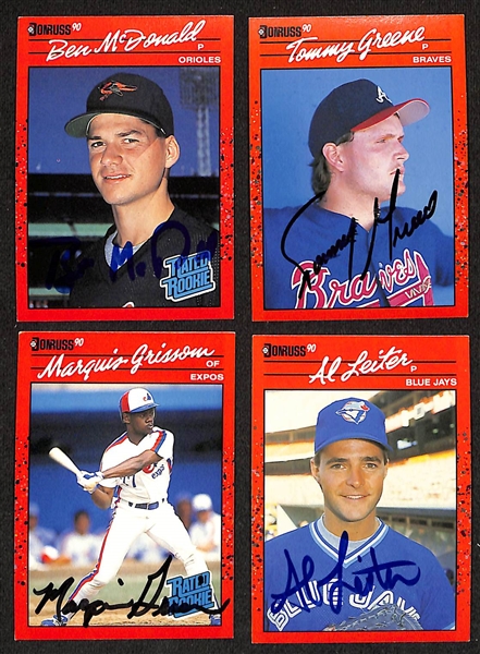 Lot of (250+) Signed 1990 Donruss Baseball Cards inc. Tom Glavine, (2) Lou Whitaker, Mike Bielecki, + (JSA Auction Letter)