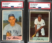 1954 Bowman Yogi Berra (#161) PSA 6 & Willie Mays (#89) PSA 3