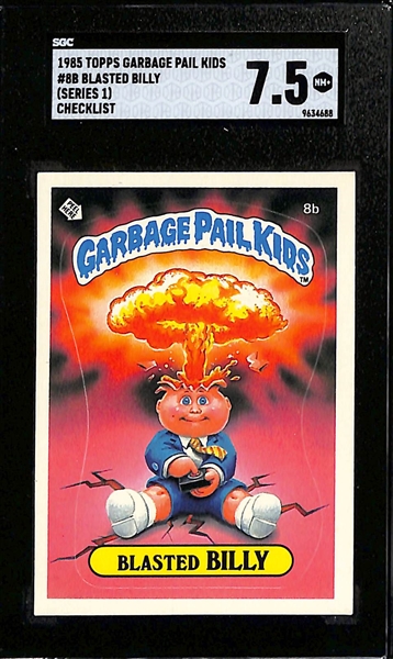 Lot of (2) 1985 SGC Graded Garbage Pail Kids #88 Blasted Bill w/SGC 7.5 & 5