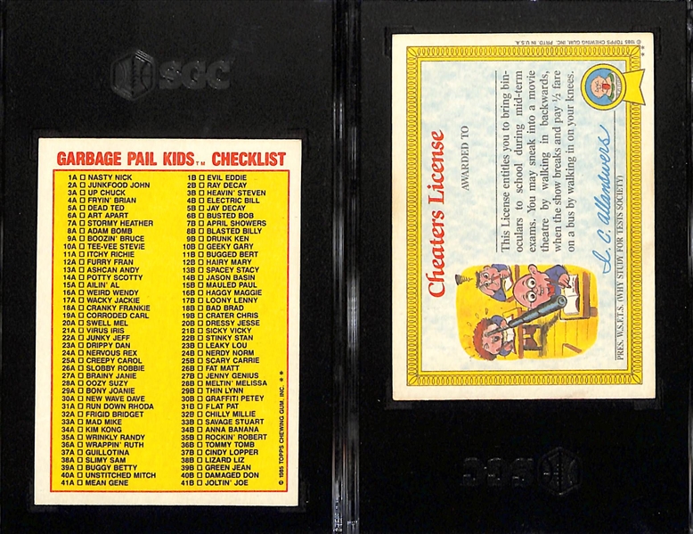 Lot of (2) 1985 SGC Graded Garbage Pail Kids #88 Blasted Bill w/SGC 7.5 & 5