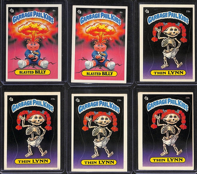Lot of 1985 Topps Garbage Pail Kids Series 1 w/65 Assorted Cards inc. Blasted Billy & Thin Lynn