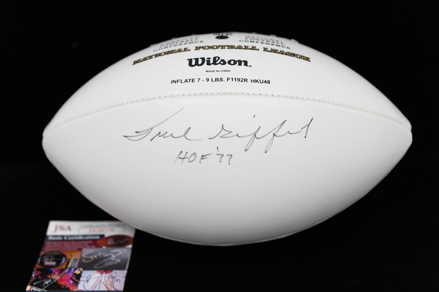 Lot of (5) Signed Memorabilia w. Cole Hamels, Gaylord Perry, Hoyt Wilhelm, Frank Howard, and Frank Gifford. + (JSA Auction Letter)