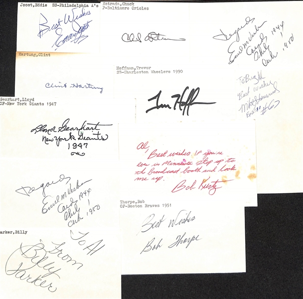 Lot of (75+) Signed Mostly Baseball Index Cards inc. Phil Rizzuto, Rich Gossage, Frank Cosetti, + (JSA Auction Letter)