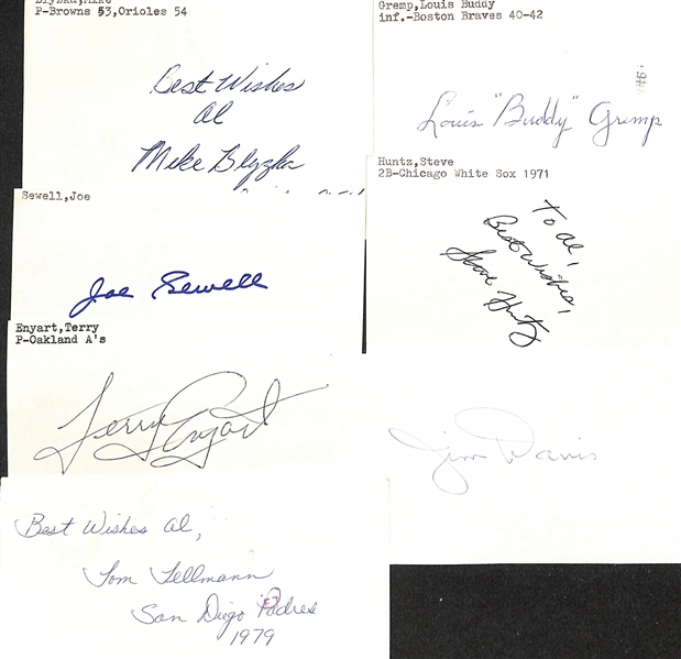 Lot of (75+) Signed Mostly Baseball Index Cards inc. Phil Rizzuto, Rich Gossage, Frank Cosetti, + (JSA Auction Letter)