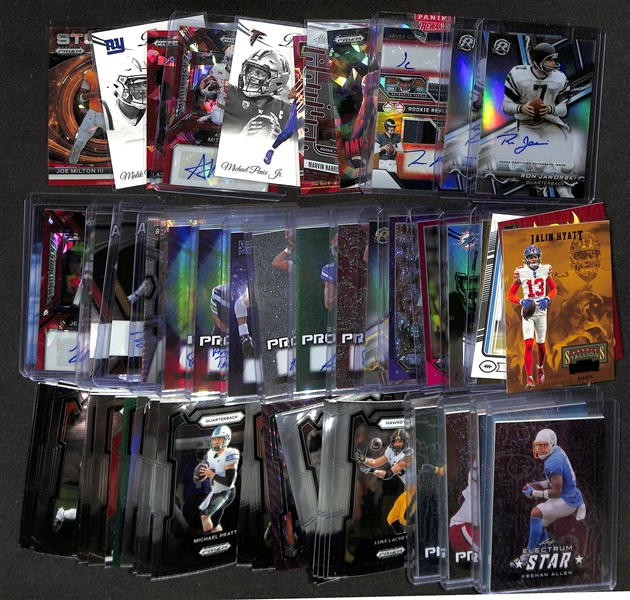 Lot of (60+) Various 2023-2024 Football Cards w. 2023 Topps Composite Ron Jaworski Auto, 2023 Topps Composite Billy Sims Auto, 2023 Illusions Rookie Reflections RPA Jalen Carter/Tanner McKee