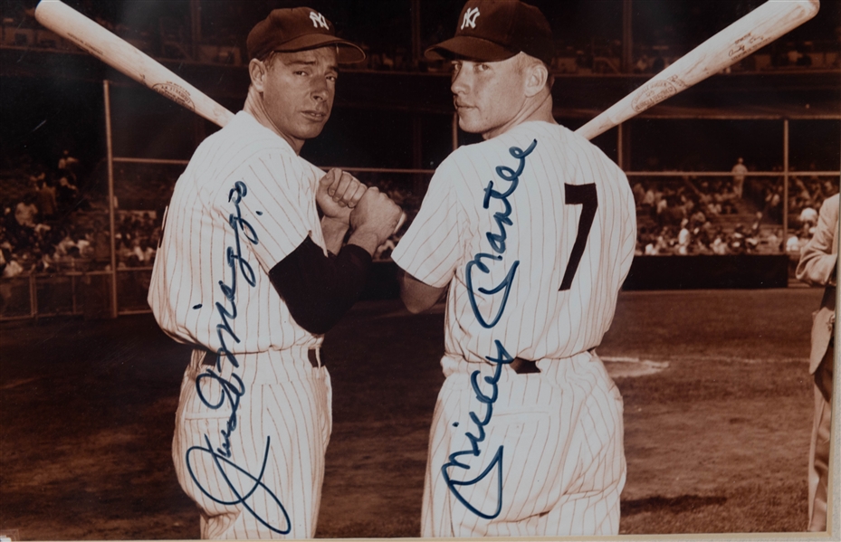 Mickey Mantle and Joe DiMaggio Signed Photograph +(JSA Auction Letter)