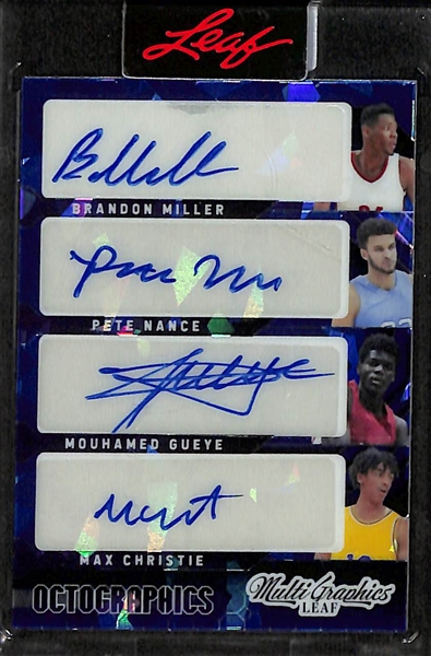 Lot of (4) 2023 Leaf Multi Graphics Rookie Autographs inc. Bandon Miller/Nance/Gueye/Christie/Samuels/Murry/Howard/Bell (#/30), +