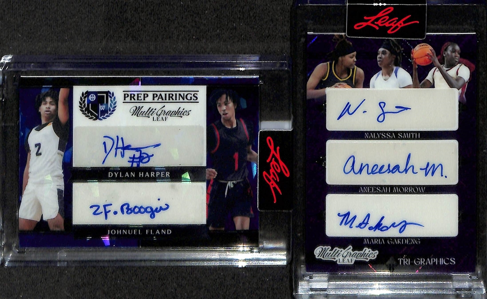 Lot of (4) 2023 Leaf Multi Graphics Rookie Autographs inc. Bandon Miller/Nance/Gueye/Christie/Samuels/Murry/Howard/Bell (#/30), +