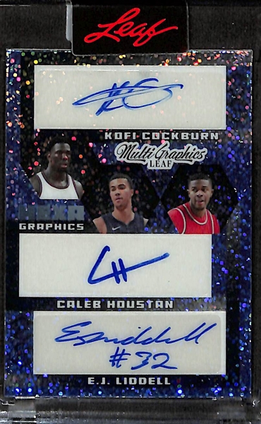 Lot of (2) 2023 Leaf Multi Graphics Rookie Autographs- Scoot Henderson/Biliew/Cunningham/Buzelis/Mgbako/Harper (#/35), Cockburn/Houstan/Liddell/Christie/Gayle Jr/Clark (#/10)