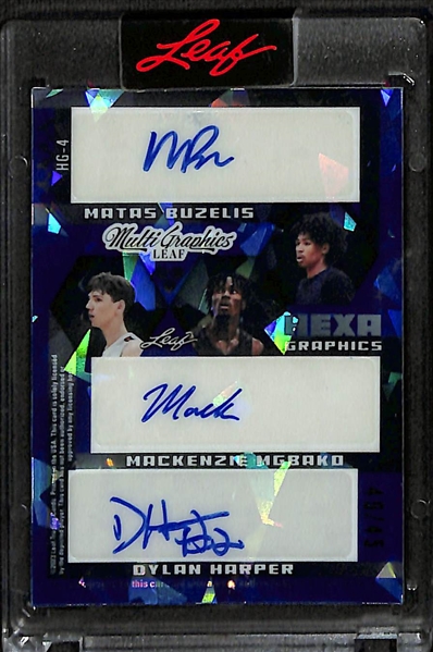Lot of (2) 2023 Leaf Multi Graphics Rookie Autographs- Scoot Henderson/Biliew/Cunningham/Buzelis/Mgbako/Harper (#/35), Cockburn/Houstan/Liddell/Christie/Gayle Jr/Clark (#/10)