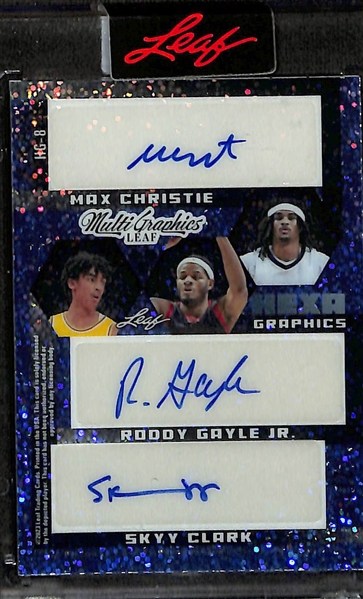 Lot of (2) 2023 Leaf Multi Graphics Rookie Autographs- Scoot Henderson/Biliew/Cunningham/Buzelis/Mgbako/Harper (#/35), Cockburn/Houstan/Liddell/Christie/Gayle Jr/Clark (#/10)