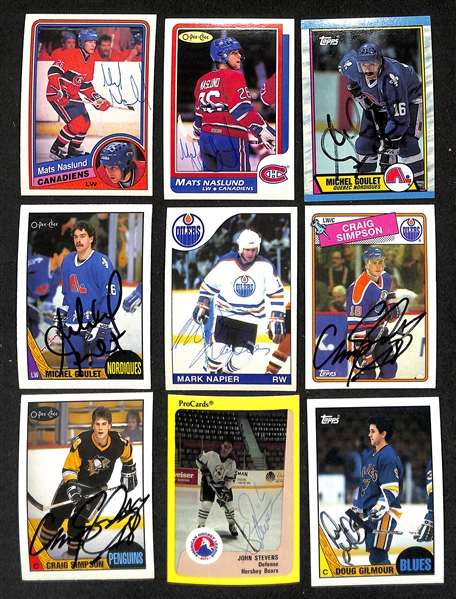 Lot of (345+) Signed Hockey Cards inc. Scott Stevens, (2) Ron Francis, (2) Mats Sundin, Martin Lapointe + (JSA Auction Letter)