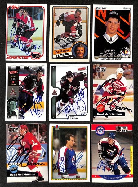 Lot of (345+) Signed Hockey Cards inc. Scott Stevens, (2) Ron Francis, (2) Mats Sundin, Martin Lapointe + (JSA Auction Letter)